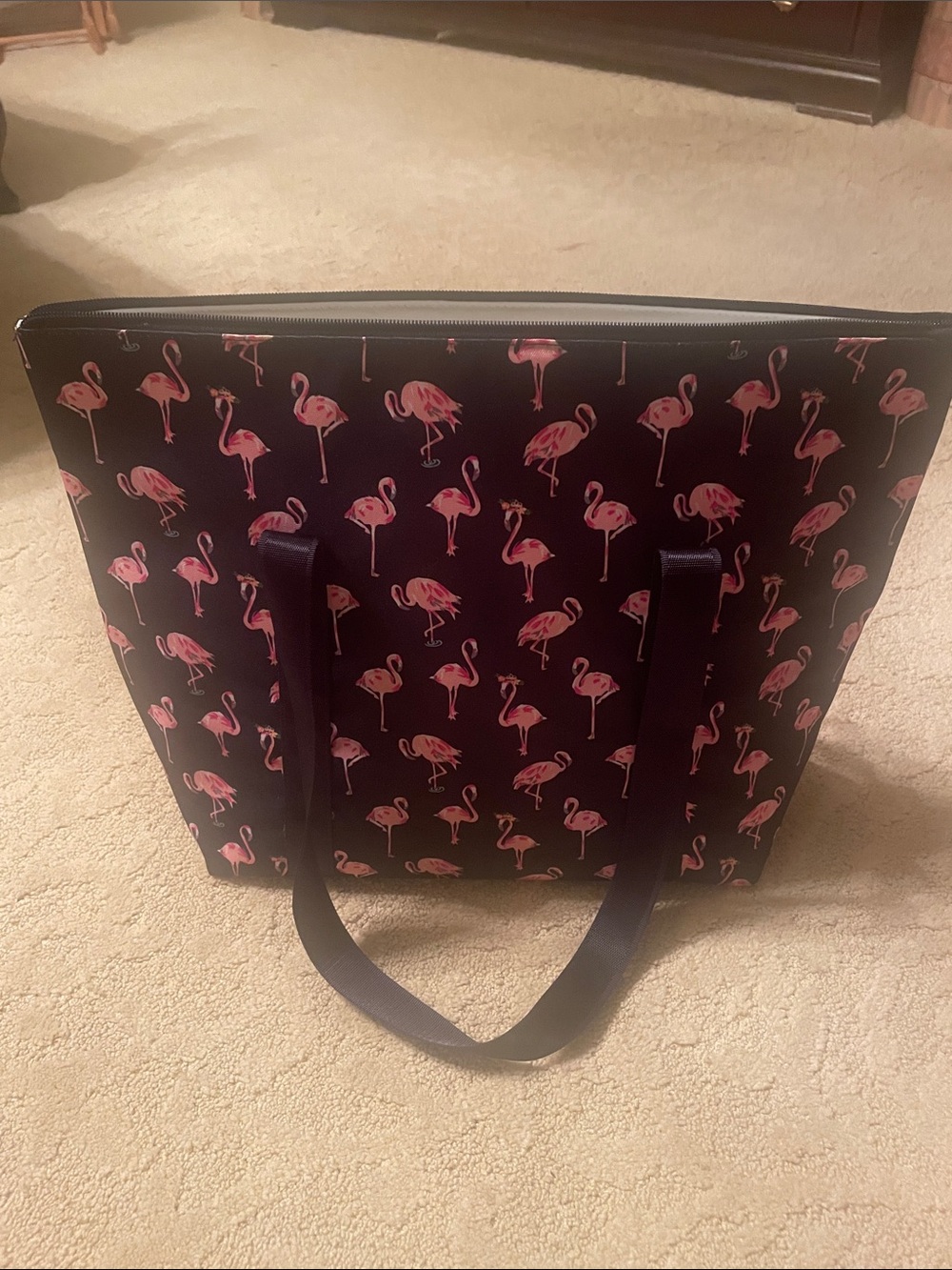 🩷Vera Bradley Brand New Stylish Blue Beach Tote Bag with Pink Flamingo Print🩷